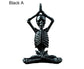 Halloween Yoga Skeleton Funny Gifts Anti-fade Collectible Horror Festival Prop Resin Crafts Ghost Festival Desktop Skeleton Figurine for Indoor-Black
