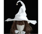 Lace-up Strap Witch Hat Women Adult Halloween White Wizard Hat Party Headgear