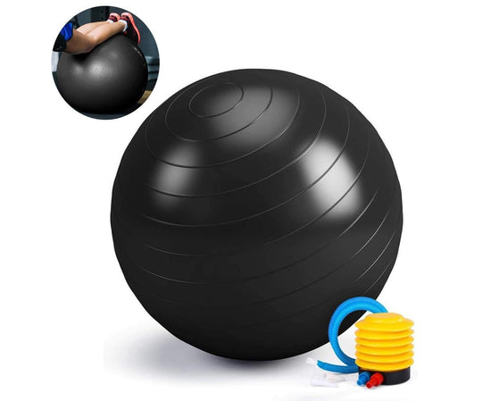 Anti-Burst Exercise Ball, Fitness & Yoga Ball Supports with Quick Pump for Gym, Chair - Diameter 65 cm