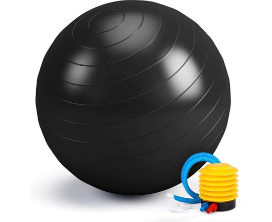 Anti-Burst Exercise Ball, Fitness & Yoga Ball Supports with Quick Pump for Gym, Chair - Diameter 65 cm
