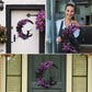 2pcs Halloween Moon Cat Garland with Rose, Black Cat Moon Wreath, Halloween Outdoor Decorations Variant Colour Value Multi
