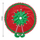 48 Inch Elf Christmas Tree Skirt with Candy Striped Legs and Wavy Trim, Christmas Decoration