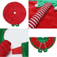 48 Inch Elf Christmas Tree Skirt with Candy Striped Legs and Wavy Trim, Christmas Decoration