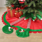 48 Inch Elf Christmas Tree Skirt with Candy Striped Legs and Wavy Trim, Christmas Decoration