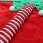 48 Inch Elf Christmas Tree Skirt with Candy Striped Legs and Wavy Trim, Christmas Decoration