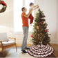 Plaid Christmas Tree Skirt 48 Inch, 6 Layers Red and Black Ruffled Christmas Tree Skirt
