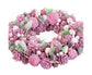 Advent wreathe pink multicolour plastic foam 34 x 34 x 8.5cm