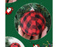 Plaid Ball Ornaments Christmas Decor Fabric Wrapped Balls Xmas Holiday For Home Decoration,Red And Black Plaid-24/Box