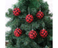 Plaid Ball Ornaments Christmas Decor Fabric Wrapped Balls Xmas Holiday For Home Decoration,Red And Black Plaid-24/Box