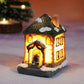 Christmas Scene Village Houses LED Christmas Decorations Resin Snow House with Warm White Light Battery Powered