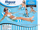 Inflatable floating bed, water hammock 4-in-1 lounge chair pool lounge air mattress pool-blue, 130*68 cm