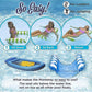 Inflatable floating bed, water hammock 4-in-1 lounge chair pool lounge air mattress pool-blue, 130*68 cm