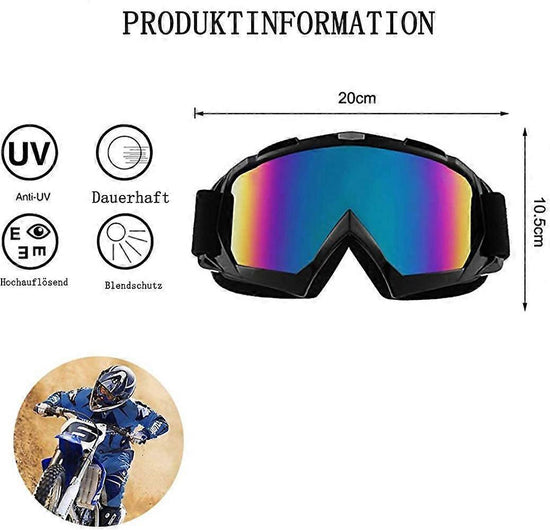 Motorcycle Goggles Ski Goggles UV Anti-fog Goggles with Double Foam Padding for Outdoor Activities Skiing Cycling Snowboarding