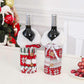 Wrap the knitted wine bottle sleeves with a faux fur collar for Christmas decorations