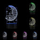 Koala Lying on The Moon 3D Effect Optical Illusion Night Light Nursery babies Room Decor Table Lamp Sleepy LED Illuminated Light