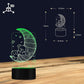 Koala Lying on The Moon 3D Effect Optical Illusion Night Light Nursery babies Room Decor Table Lamp Sleepy LED Illuminated Light