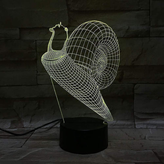Night Light 3D Snail Night Light Led Touch Switch Decor Table Desk Optical Illusion Lamps 7 Color Changing Lights LED Bedside Desk Lamp