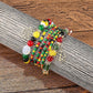 1pcs Bohemian Beaded Multilayer Bracelet - Stackable Beaded Strand Stretch Bangles Sparkly Crystal Mix, Tassel Charm Pendant Multilayer Beaded Bracelet