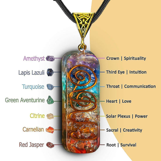 Necklace Handmade Healing Orgone Pendant Crystal Necklace Spiritual With Adjustable Cord For Men Women Positive Energy, Meditation
