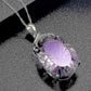 Amethyst Pendant European And American Creative Shape Amethyst Pendant Micro-set 14k Gold Crystal Necklace
