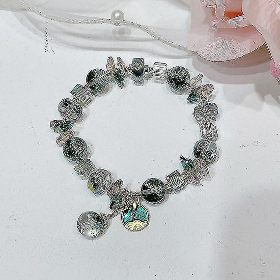 Chinese Ancient Style Promises Like A Mountain Heavy Friendship Chain Forest Small Fresh Green Crystal Bracelet Girl Gift Girlfriend Jewelry Jewelry