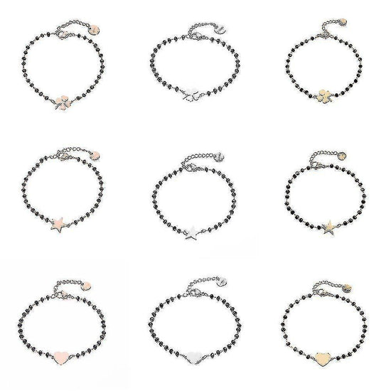 Crystal Beads Chain Bracelet(steel-star)