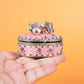Crystal Trinket Jewelry Boxes Hinged,hand-painted Pink Flower Butterfly Pattern Jeweled Box For Girls