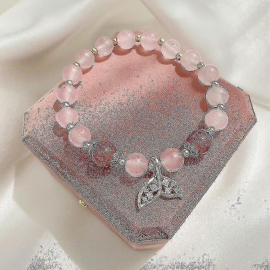 Jcsw Diamond-studded Fishtail Strawberry Crystal Bracelet, Sweet And Cold Temperament Simple Bracelet