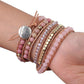 Natural Crystal Stone Woven Bracelet Multi-turn Pure Hand-woven Bracelets Retro Bracelet Women Bangle