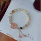 Natural Pink Strawberry Crystal Cat&