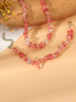 Pink Crystal Beaded Natural Stone Bracelet