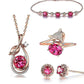 Women Jewelry Set Crystal Necklace Earrings Bracelet Ring Set,jewelry Gifts For Mother Wife Girls