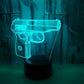 Optical Illusion 3D Pistol Gun Night Light 16 Colo