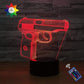 Optical Illusion 3D Pistol Gun Night Light 16 Colo