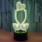 Optical Illusion 3D Love Swan Night Light 16 Color