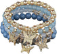 4pcs Set Bohemian Butterfly Crystal Stone Stretch Pendant Bracelets For Women Girls Gold Beaded Stackable Stretch Bracelet Colorful Charm Jewelry