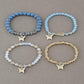 4pcs Set Bohemian Butterfly Crystal Stone Stretch Pendant Bracelets For Women Girls Gold Beaded Stackable Stretch Bracelet Colorful Charm Jewelry