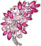 Created Crystal Fashion Brooch Pin Wedding Feather Brooches for Women-Rosered