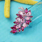 Created Crystal Fashion Brooch Pin Wedding Feather Brooches for Women-Rosered