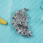 Created Crystal Fashion Brooch Pin Wedding Feather Brooches for Women-Rosered