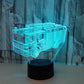 3D Night Light Fire Fighting Illusion Lamp with Re