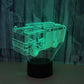 3D Night Light Fire Fighting Illusion Lamp with Re