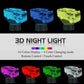 3D Night Light Fire Fighting Illusion Lamp with Re