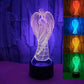 3D Angel Wing Night Light Lamp Illusion Night Ligh
