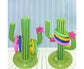 Inflatable Cactus Ring Toss Game Set Target Toss Floating Swimming Ring Toss Includes Inflatable Cactus, 4 Color Rings