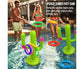 Inflatable Cactus Ring Toss Game Set Target Toss Floating Swimming Ring Toss Includes Inflatable Cactus, 4 Color Rings
