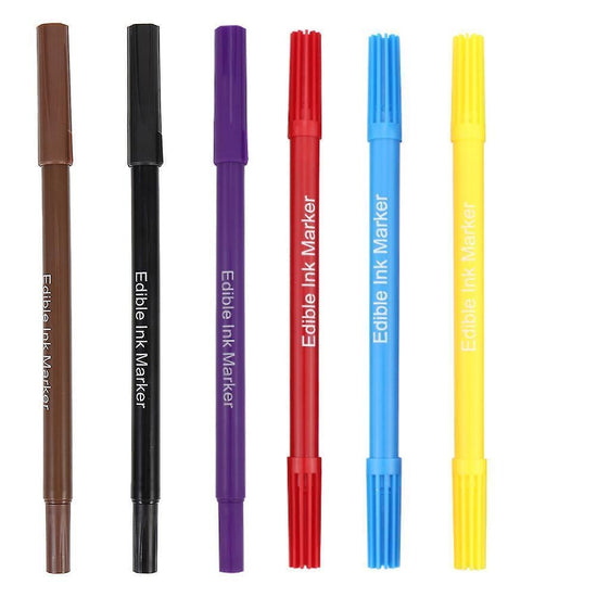 6pcs Double-tips Food Markers Practical Edible Pens Cookie Decorating Pens Convenient Edible Markers