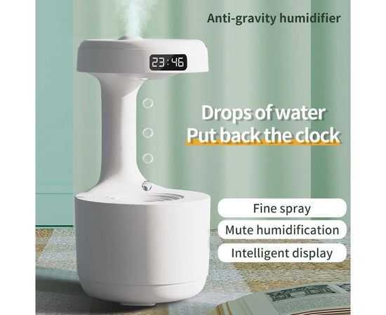 Anti-gravity water droplet backflow humidifier aromatherapy machine large-capacity mist essential oil office bedroom home sprayer white