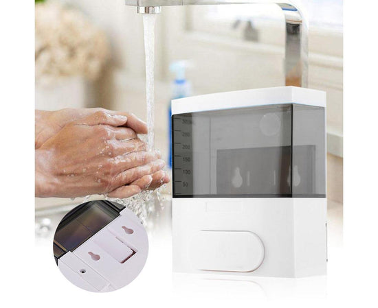 300ml Wall-mounted PP Manual Liquid Soap Dispenser Shampoo Shower Gel Bottle-Black
