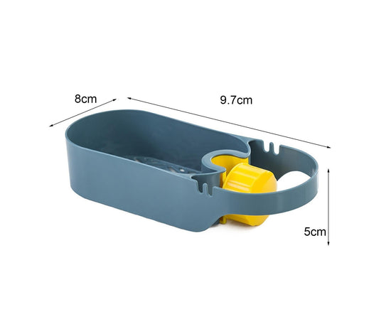Drain Basket Multi-use Hollow Plastic Creative Soap Sponge Sink Rack Holder for Kitchen-Blue
